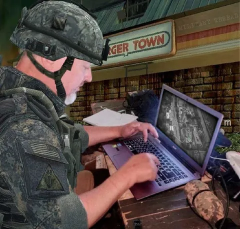 Soldier Gaming in Danger Town