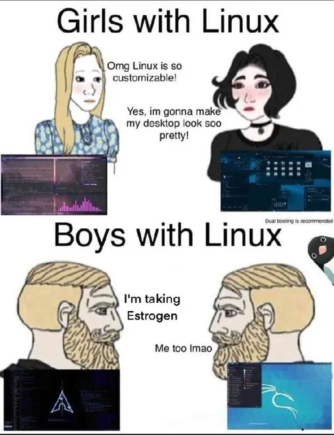 Girls vs Boys with Linux