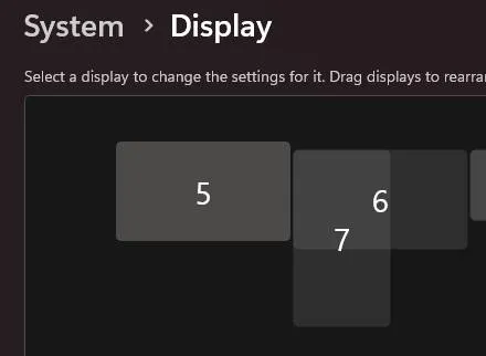 Displays Numbered Five Six Seven