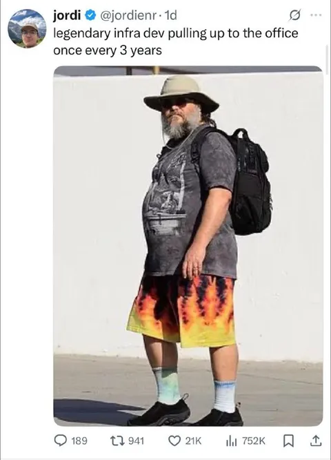 Legendary Infra Dev at the Office