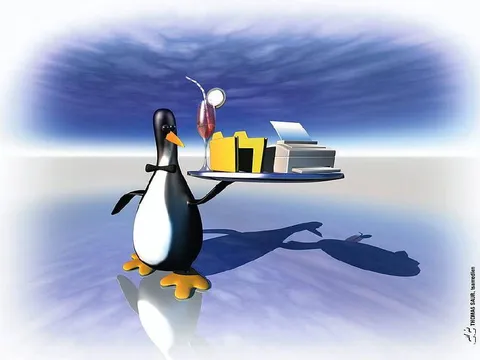 Пингвин-официант Linux