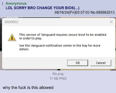 Vanguard Secure Boot Error
