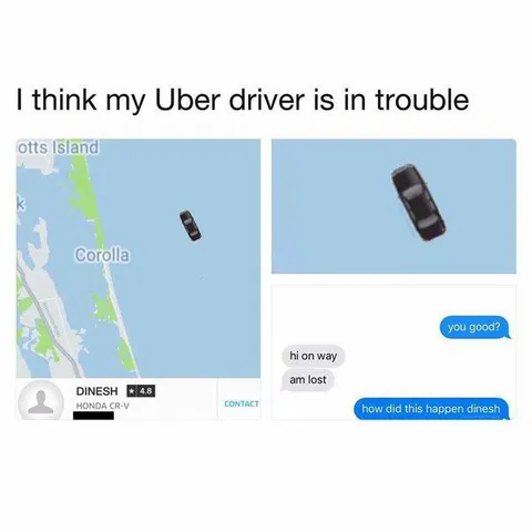 Lost Uber Driver Over the Ocean