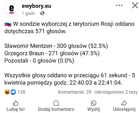 Sonda wyborcza z Rosji