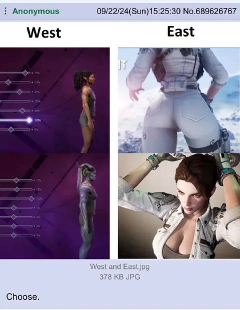 West and East character design
