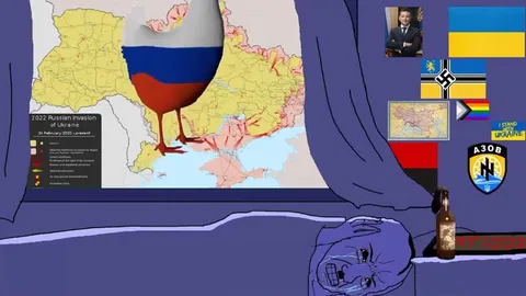 Русский гусь на карте Украины