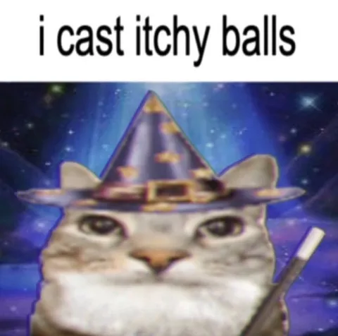 I Cast Itchy Balls Cat