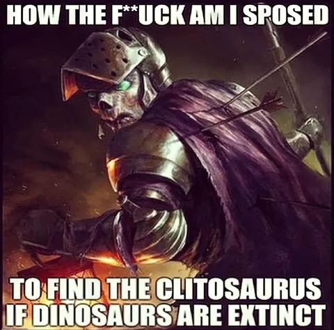 Knight Searching for the Clitosaurus