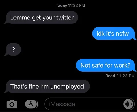 Unemployed NSFW Twitter Request
