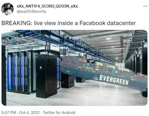 Evergreen Ship in Facebook Datacenter
