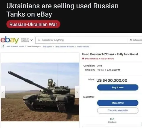 Used Russian T-72 on eBay