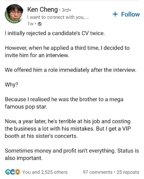 Nepotism Gets a VIP Booth