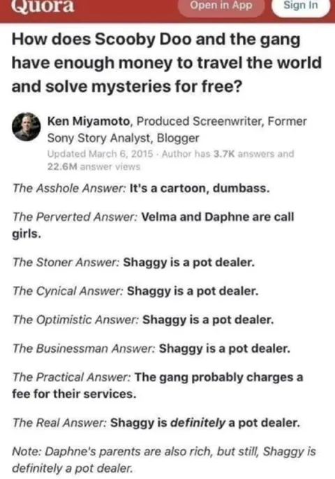 Shaggy Is Definitely a Pot Dealer