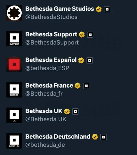 Bethesda Accounts Without Pride Flags