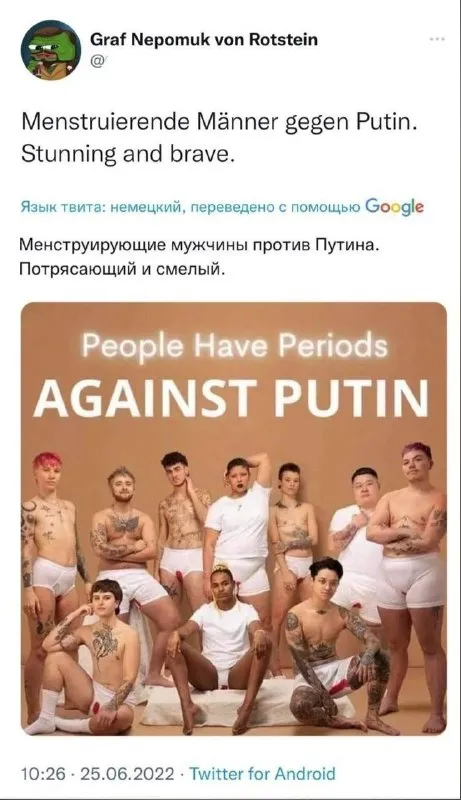 Menstruierende Männer gegen Putin