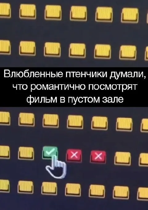 Влюбленные выбирают места в кино