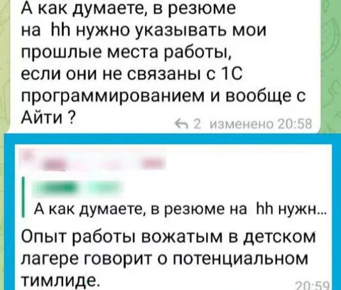 Опыт вожатым в резюме