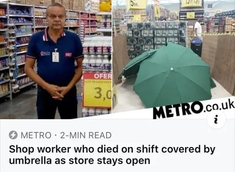 Umbrella Covers Dead Shop Worker