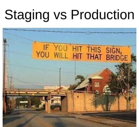 Staging vs Production Sign