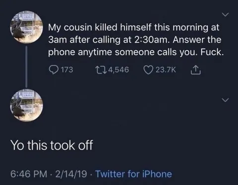 Missed Call Regret Tweet