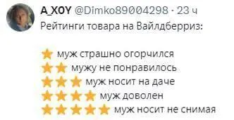 Рейтинг мужа на Вайлдберриз