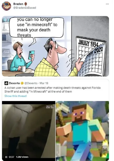 In Minecraft Death Threats