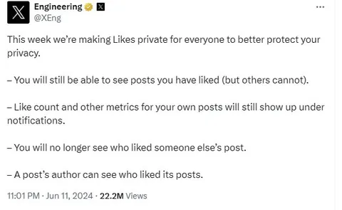 Likes Privacy Announcement