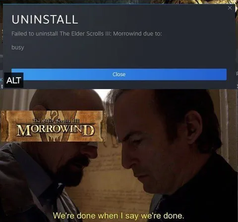 Morrowind Cannot Be Uninstalled