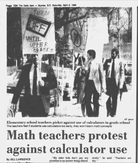 Math Teachers Protest Calculators