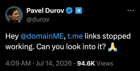 Durov Reports Broken Links