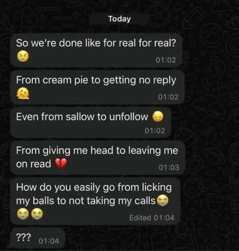 From Cream Pie to No Reply