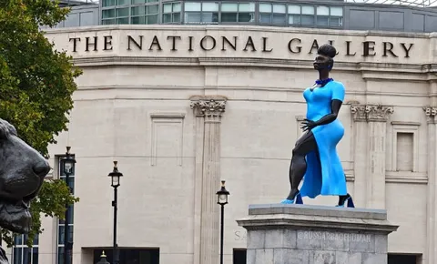 Blue Statue Outside the Gallery
