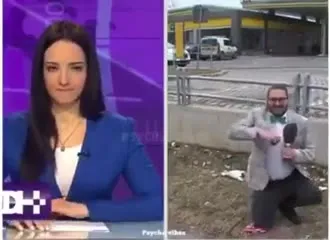 Репортёра снова прервали