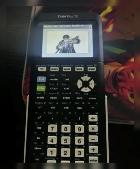 Anime Character on Calculator Screen
