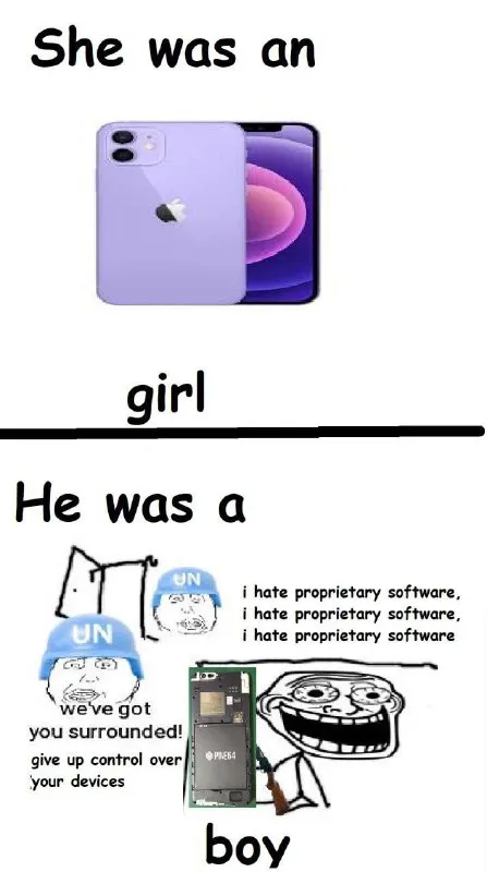 iPhone girl Linux boy