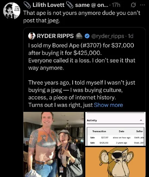 Selling a Bored Ape at a Loss