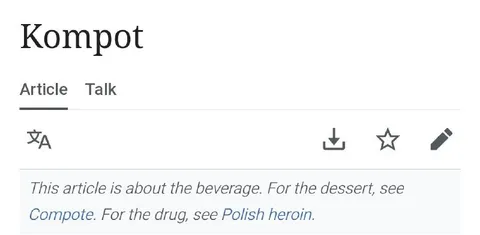 Kompot beverage article