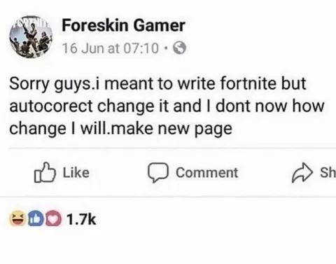 Autocorrect Fortnite Fail