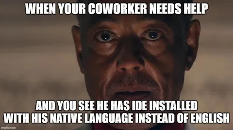 Coworker Installed IDE in Native Language
