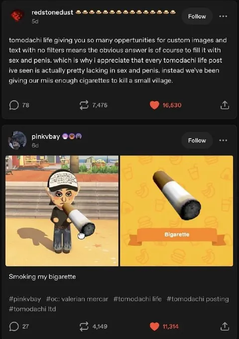 Tomodachi Life Cigarette Meme