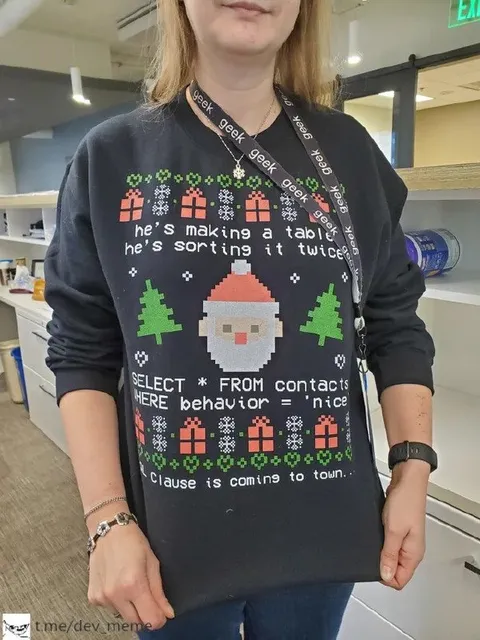 SQL Santa Christmas Shirt