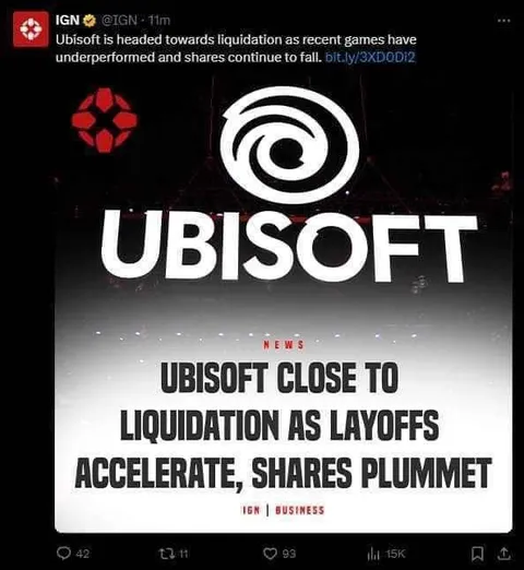 Ubisoft Close to Liquidation