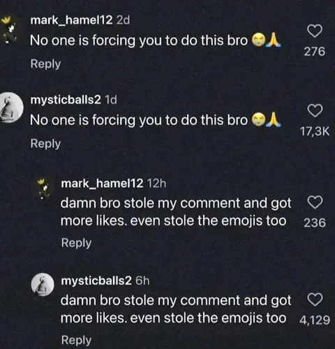 Stolen Comment Gets More Likes