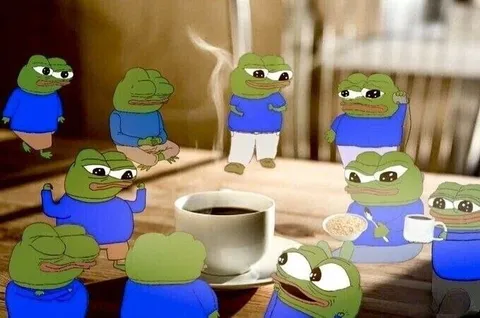 Pepe Frogs Having Coffee