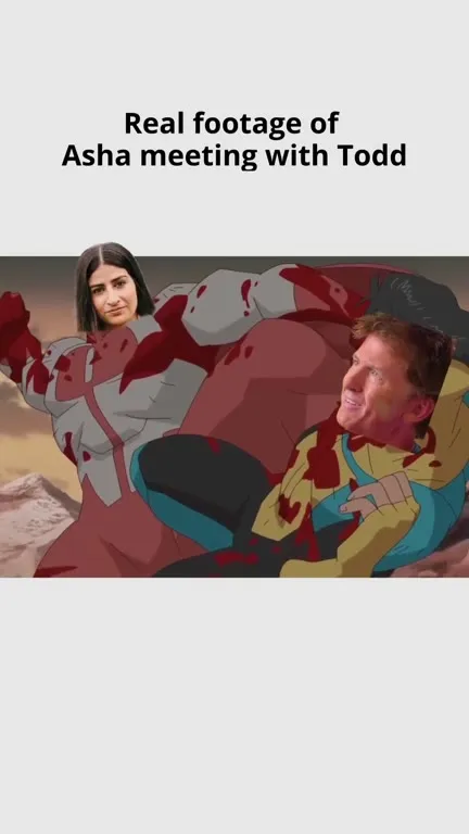 Asha meeting Todd in real footage