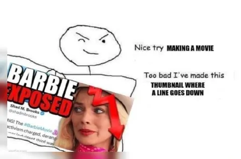 Barbie Thumbnail Line Goes Down