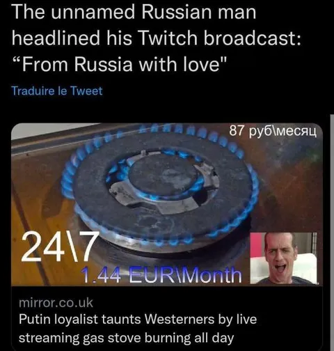 Russian gas stove Twitch stream