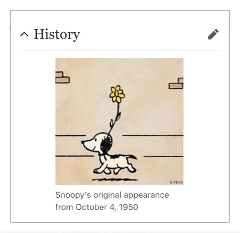 Snoopy's Original Appearance