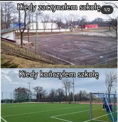 Szkolne boisko wtedy i dziś