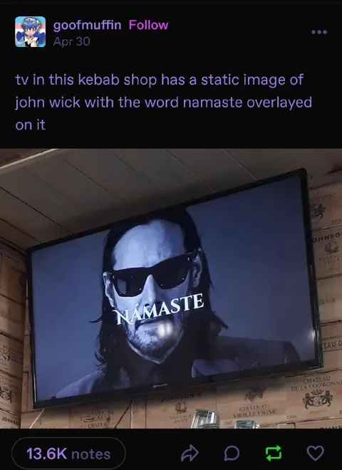 John Wick Namaste Kebab Shop TV